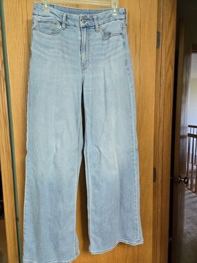 American Eagle Outfitters Light Wash Wide-Leg Jeans